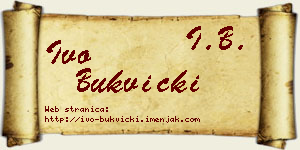 Ivo Bukvički vizit kartica